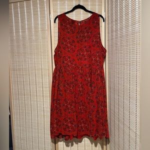 Orange Sleeveless Skater Dress